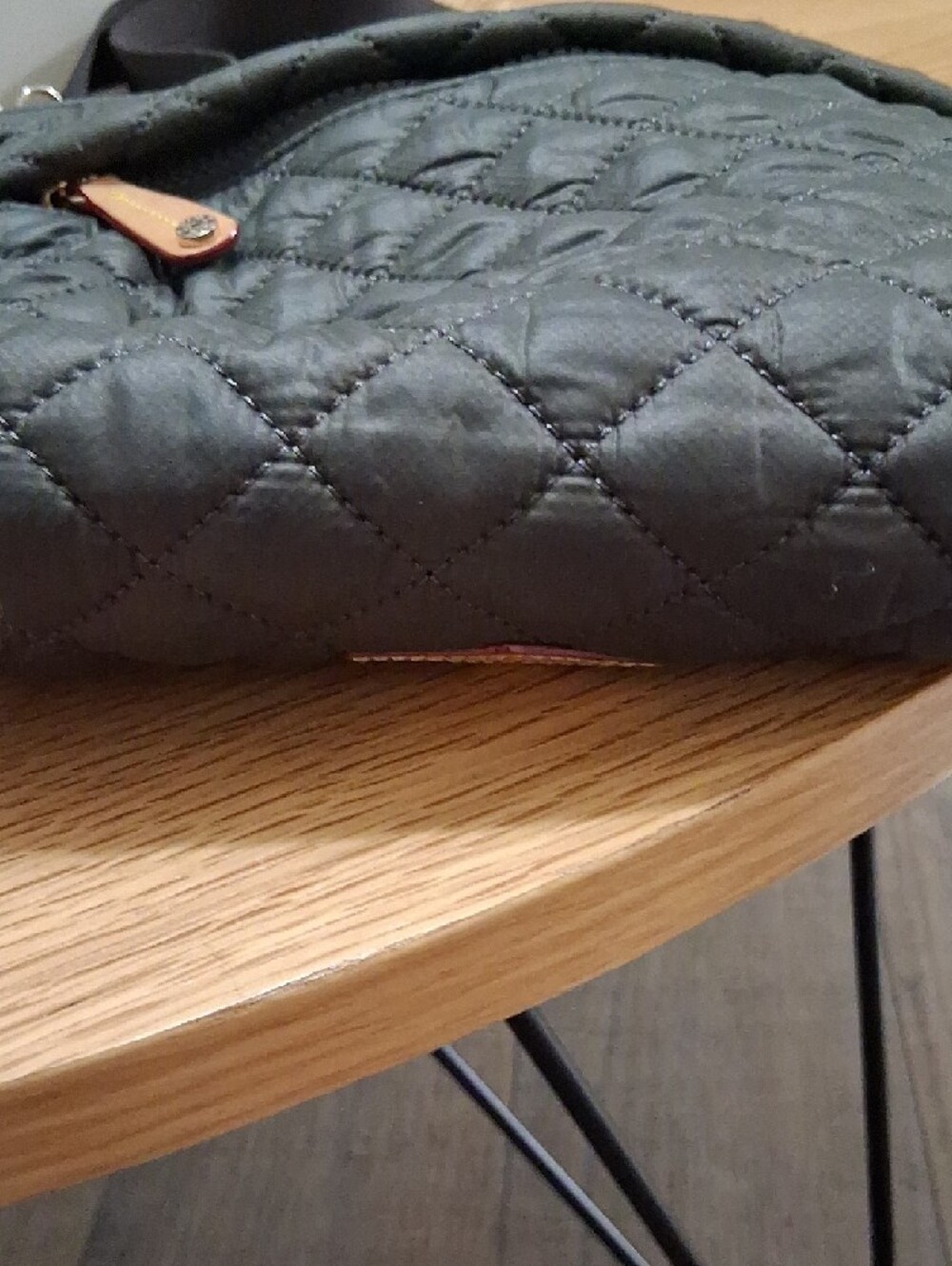 MZ Wallace Black Quilted Nylon Crossbody with Gold Logo - Picture 5 of 5
